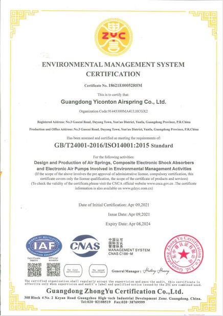 CHINA Yitao Air Spring Group certificaten